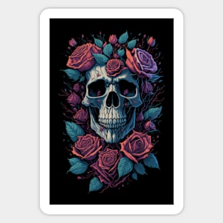 Blossoming Remains - Floral Skull Garden Sticker